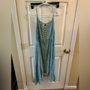 Light green Polka Dot Spaghetti Strap Dress